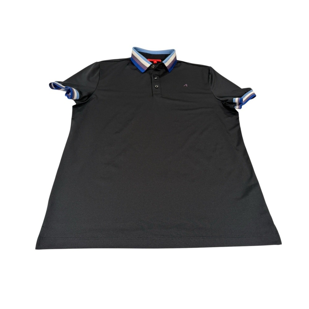 Redvanly Men's Polo Shirt Black Contrast Collar M Performance Casual Outdoors